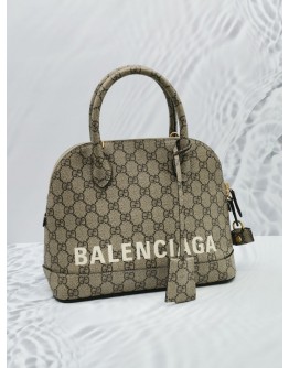 GUCCI X BALENCIAGA GG SUPREME CANVAS SMALL VILLE TOP HANDLE BAG 