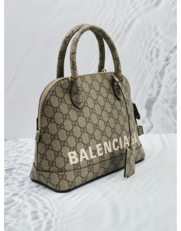 GUCCI X BALENCIAGA GG SUPREME CANVAS SMALL VILLE TOP HANDLE BAG 