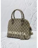 GUCCI X BALENCIAGA GG SUPREME CANVAS SMALL VILLE TOP HANDLE BAG 