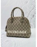 GUCCI X BALENCIAGA GG SUPREME CANVAS SMALL VILLE TOP HANDLE BAG 