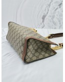 GUCCI SMALL PADLOCK TOTE CHAIN SHOULDER BAG IN GG SUPREME CANVAS WITH LEATHER