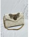 GUCCI NAPPA PEARL STUDDED QUEEN MARGARET BROADWAY BEE SHOULDER BAG IN OFF WHITE LEATHER 