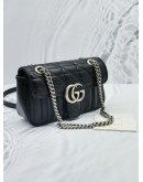 (LIKE NEW) GUCCI GG MARMONT IN BLACK LAMBSKIN LEATHER CROSSBODY CHAIN BAG SHW