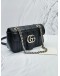 (LIKE NEW) GUCCI GG MARMONT IN BLACK LAMBSKIN LEATHER CROSSBODY CHAIN BAG SHW