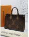 (BRAND NEW) 2024 MICROCHIP LOUIS VUITTON ON THE GO MM BROWN MONOGRAM CANVAS TOTE BAG -FULL SET-