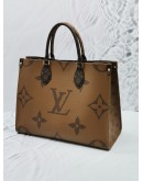 (BRAND NEW) 2024 MICROCHIP LOUIS VUITTON ON THE GO MM BROWN MONOGRAM CANVAS TOTE BAG -FULL SET-