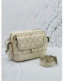 CHRISTIAN DIOR HIT THE ROAD IN CREAM CANVAS / LEATHER MESSENGER BAG 