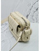 CHRISTIAN DIOR HIT THE ROAD IN CREAM CANVAS / LEATHER MESSENGER BAG 