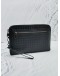 BOTTEGA VENETA INTRECCIATO LEATHER ZIPEED CLUTCH IN BLACK 