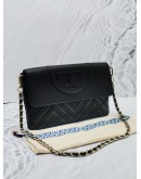 TORY BURCH FLEMING GEOMETRIC LEATHER CLUTCH / SHOULDER BAG 