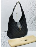 BURBERRY BROOK HOBO BAG IN BLACK QUILTED NYLON