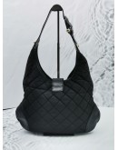 BURBERRY BROOK HOBO BAG IN BLACK QUILTED NYLON