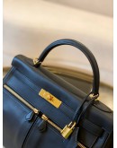 (LIKE NEW) 2020 HERMES KELLY LAKIS 32 LIMITED EDITION BAG IN BLACK SWIFT LEATHER