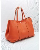 (SALE) 2014 HERMES GARDEN PARTY 36 CAMAILS ORANGE NEGONDA TOGO LEATHER BAG IN PALLADIUM HARDWARE STAMP R  