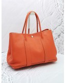 (SALE) 2014 HERMES GARDEN PARTY 36 CAMAILS ORANGE NEGONDA TOGO LEATHER BAG IN PALLADIUM HARDWARE STAMP R  