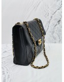 (SALE) CHANEL VINTAGE JUMBO SIGNLE FLAP BLACK LAMBSKIN LEATHER GOLD HARDWARE CHAIN SHOULDER BAG