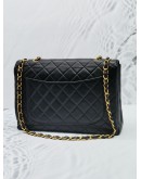 (SALE) CHANEL VINTAGE JUMBO SIGNLE FLAP BLACK LAMBSKIN LEATHER GOLD HARDWARE CHAIN SHOULDER BAG