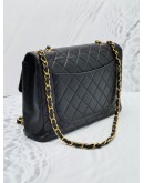 (SALE) CHANEL VINTAGE JUMBO SIGNLE FLAP BLACK LAMBSKIN LEATHER GOLD HARDWARE CHAIN SHOULDER BAG