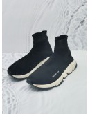 BALENCIAGA SPEED KNIT ON TRAINER BLACK AND WHITE SIZE 44