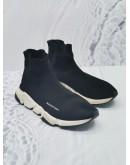 BALENCIAGA SPEED KNIT ON TRAINER BLACK AND WHITE SIZE 44