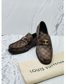 (LIKE NEW) LOUIS VUITTON MAJOR LOAFER BROWN DAMIER EBENE CANVAS / LEATHER SIZE 8