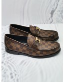 (LIKE NEW) LOUIS VUITTON MAJOR LOAFER BROWN DAMIER EBENE CANVAS / LEATHER SIZE 8