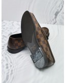 (LIKE NEW) LOUIS VUITTON MAJOR LOAFER BROWN DAMIER EBENE CANVAS / LEATHER SIZE 8