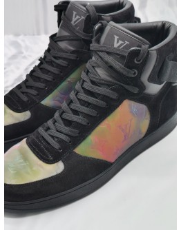 (LIKE NEW) LOUIS VUITTON IRIDESCENT LUXEMBOURG RIVOLI HIGH TOP SNEAKERS SIZE 8