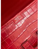 (LIKE NEW) 2016 HERMES JIGE ELAN 29 LIMITED EDITION CLUTCH IN ROUGE VIF NILOTICUS CROCODILE LEATHER