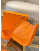 (BRAND NEW) 2021 HERMES EVELYNE TPM IN ORANGE CLEMENCE LEATHER -FULL SET-