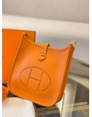 (BRAND NEW) 2021 HERMES EVELYNE TPM IN ORANGE CLEMENCE LEATHER -FULL SET-