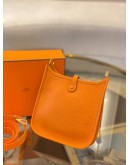 (BRAND NEW) 2021 HERMES EVELYNE TPM IN ORANGE CLEMENCE LEATHER -FULL SET-