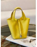 (BRAND NEW) 2020 HERMES PICOTIN 18 IN JAUNE DE NAPLES CLEMENCE LEATHER -FULL SET-