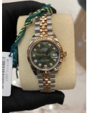 (UNUSED) 2021 ROLEX LADY DATEJUST REF 279171 AVOCADO GREEN DIAMOND DIAL GODDNESS 28MM AUTOMATIC WATCH -FULL SET-