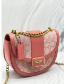 COACH ALIE SADDLE CROSSBODY BAG IN SIGNATURE CANVAS IN PINK 