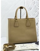 (LIKE NEW) PRADA BN2438 VISONE / TALCO SAFFIANO LUX LEATHER TOTE BAG WITH ADJUSTABLE STRAP