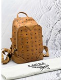 MCM SMALL DUKE BACKPACK IN BROWN VISETOS CANVAS 