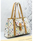 LOUIS VUITTON AURELIA MM TOTE BAG IN WHITE MONOGRAM MULTICOLOR CANVAS 