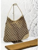 GUCCI BRITT HOBO SHOULDER BAG IN SIGNATURE GG SUPREME CANVAS