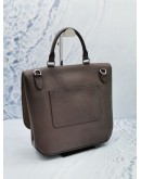 LOUIS VUITTON VOLTA TOP HANDLE BAG IN GREY BROWN TAUPE GRAINED LEATHER