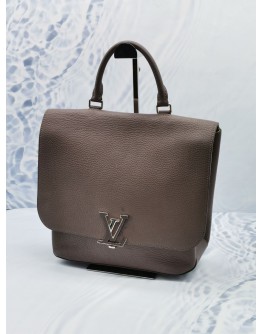 LOUIS VUITTON VOLTA TOP HANDLE BAG IN GREY BROWN TAUPE GRAINED LEATHER