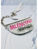 BALENCIAGA SOUVENIR GRAFFITI XXS LEATHER CHAIN SHOULDER BAG 