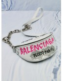 BALENCIAGA SOUVENIR GRAFFITI XXS LEATHER CHAIN SHOULDER BAG 