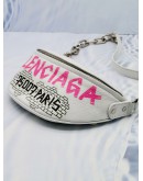 BALENCIAGA SOUVENIR GRAFFITI XXS LEATHER CHAIN SHOULDER BAG 