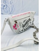 BALENCIAGA SOUVENIR GRAFFITI XXS LEATHER CHAIN SHOULDER BAG 