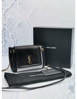 (UNUSED) 2023 YSL SAINT LAURENT MINI NOLITA IN LAMBSKIN LEATHER CROSSBODY BAG -FULL SET-