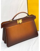 FENDI OMBRE BROWN MEIDUM PEEKABOO ISEEU EAST-WEST TOP HANDLE BAG IN NAPPA LEATHER 