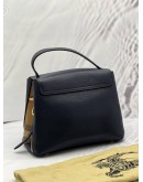 BURBERRY DERBY BLACK LEATHER WITH HOUSE CHECK CANVAS CAMBERLEY SMALL HANLDE BAG 