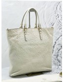 VERSACE MEDUSA HEAD TOTE HANDLE BAG WITH STRAP IN WHITE LEATHER