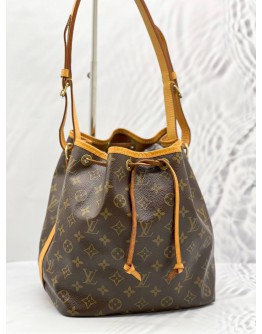 LOUIS VUITTON PETIT NOE BROWN MONOGRAM CANCAS BUCKET SHOULDER BAG 